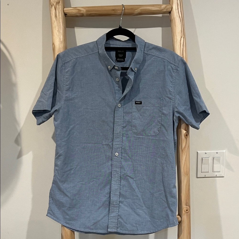 RVCA Light Blue Casual Button Down Shirt